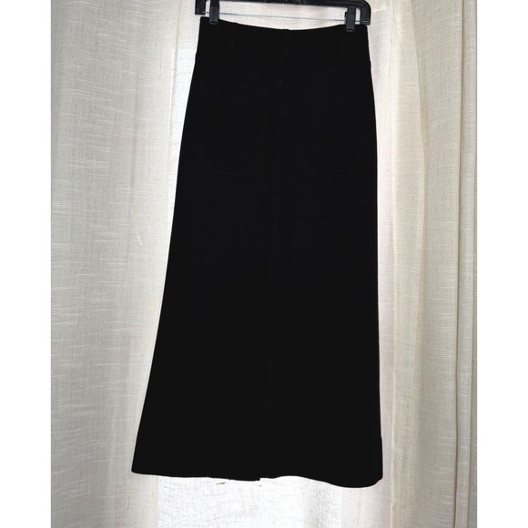 ME+EM Wool Blend Travel Tailoring Midi Skirt Black Pockets Size 2 US 6 UK - Picture 2 of 10